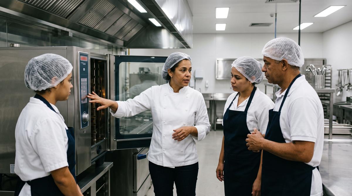 Operational training in a professional kitchen