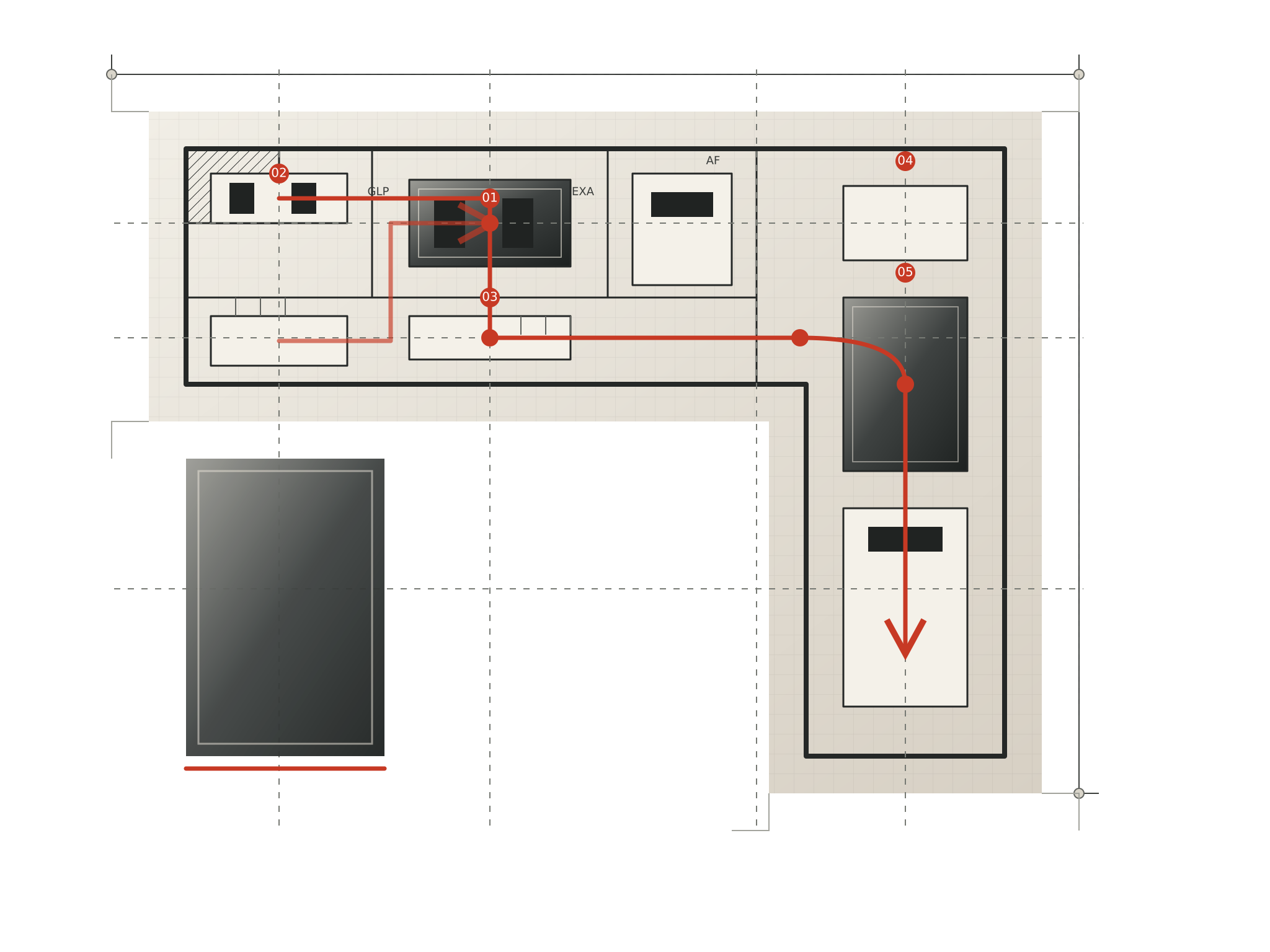 Lámina técnica de proyecto real: Restaurante del MASP (1985)